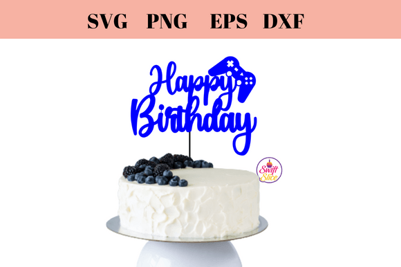 Birthday Game Controller Cake Topper SVG for Crafts & Graphics