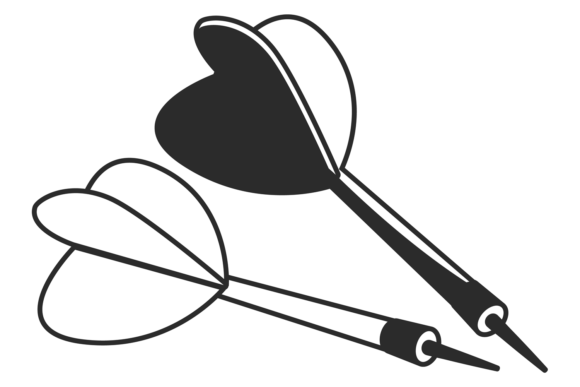 Darts Black Icon for Branding & Design Projects