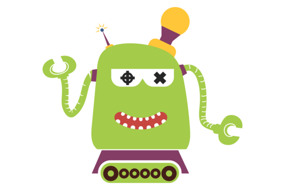 Green Robot Monster: A Playful Touch for Kids’ Embroidery Projects