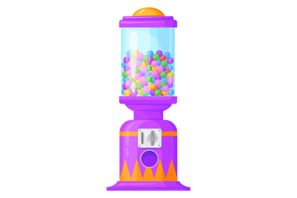 Gumball Machine Cartoon Graphics for Branding & Illustrations