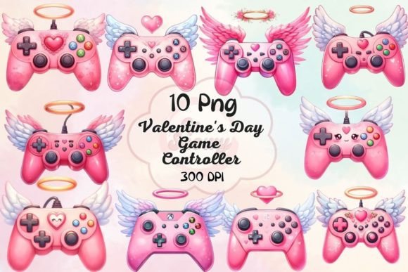 h1Valentine's Day Game Controller Clipart: Graphics & Illustrations for Creative Sellers/h1