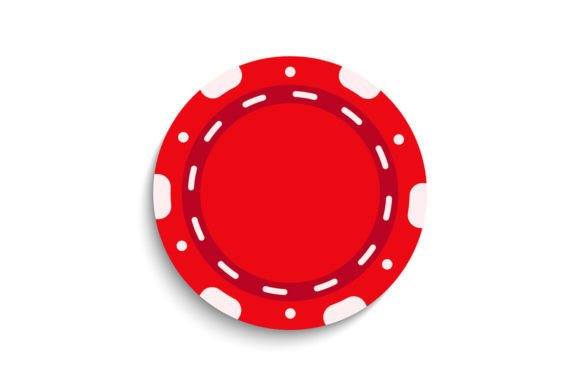 Red Poker Game Chip Vector Illustration for Brand Graphics & Illustrations