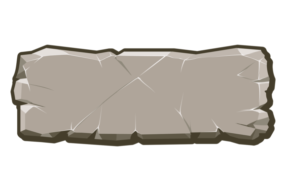 Stone Interface Element: Game Menu Button for Crafts & Graphics