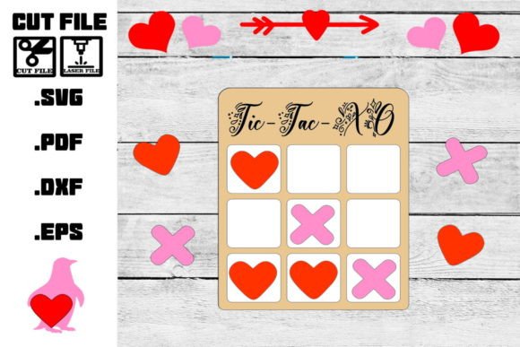 Valentines Tic-Tac-Toe Game for Kids: A Playful Graphic Design Asset for Blogs & Coloring Pages