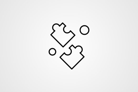 Vector Puzzle Game Line Icon: Playful Graphics for Local Branding